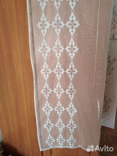 Тюль белый с рисунком