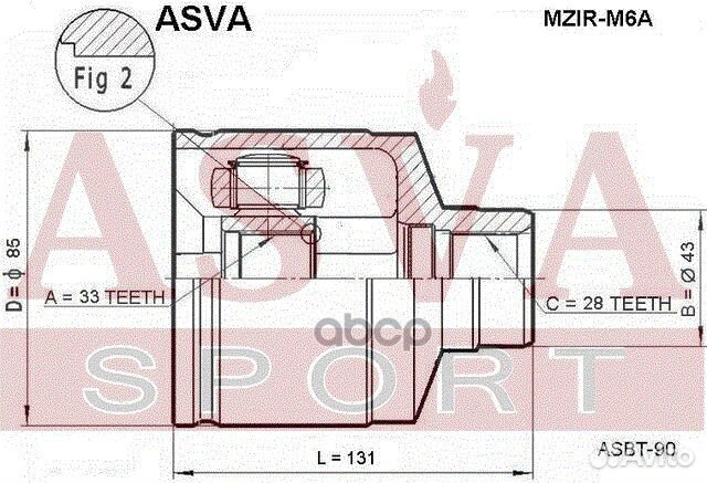 ШРУС внутренний перед прав mzirm6A asva