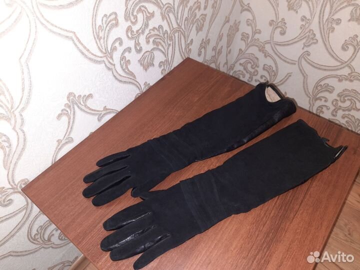 Перчатки женские кожаные размер 7 длинные