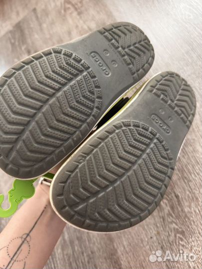 Детские кроксы сабо crocs оригинал J2 серые