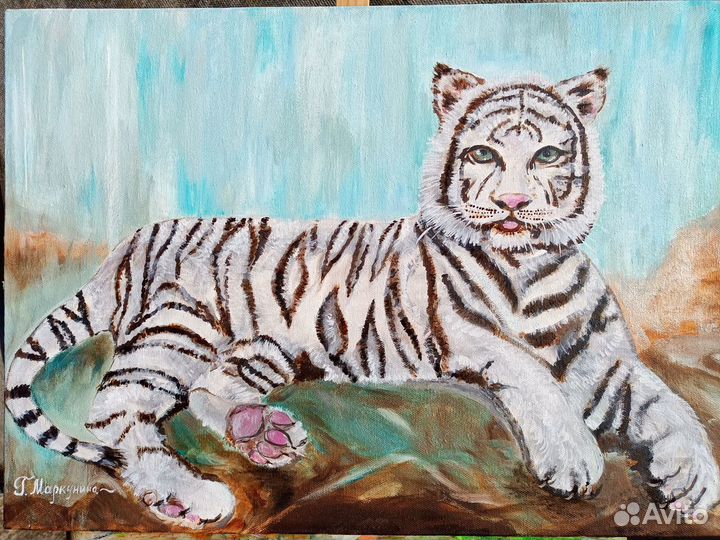 Тигр картина маслом