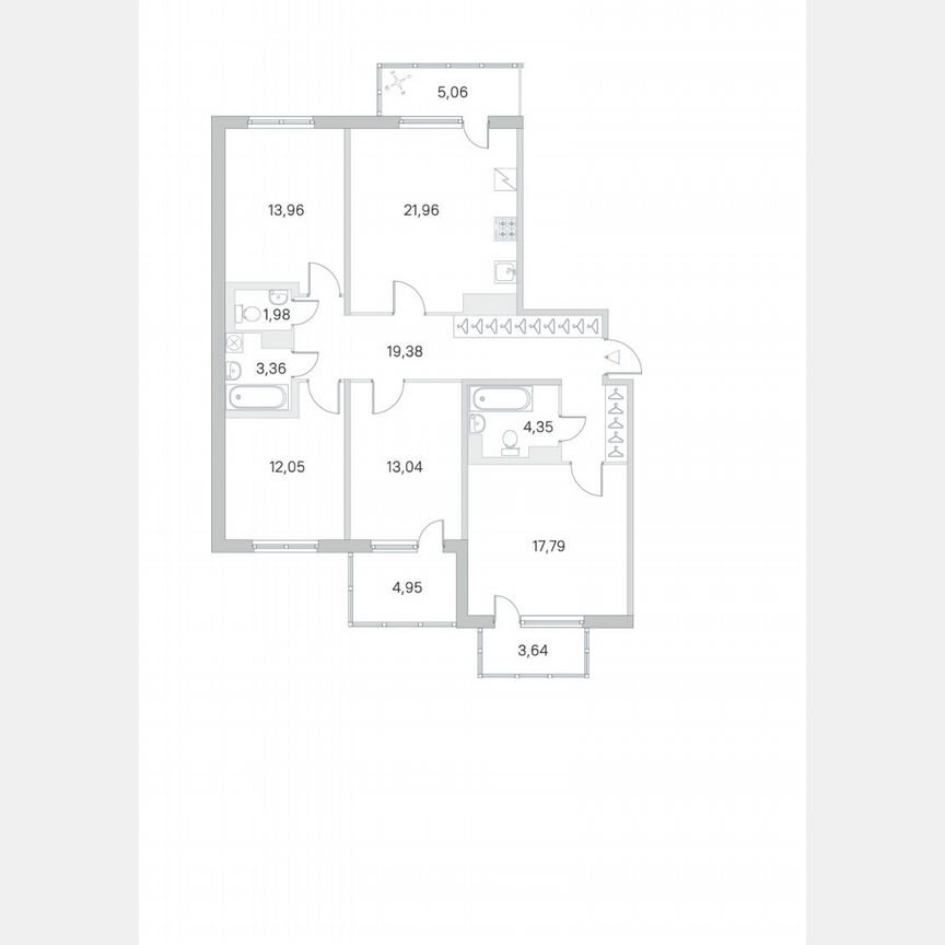 4-к. квартира, 107,9 м², 5/5 эт.