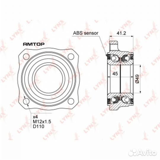 Lynxauto WB1478 Комплект подшипника ступицы колеса