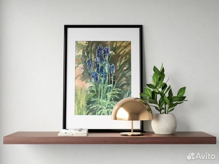 Картина акварелью Цветы для интерьера