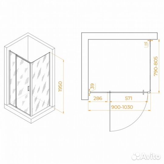 Душевой уголок RGW Passage PA-078 90x80