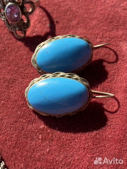 Серьги бижутерия чешская бусы