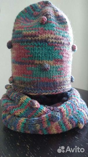 Шапка и снуд для девочки 3-5 лет весенняя