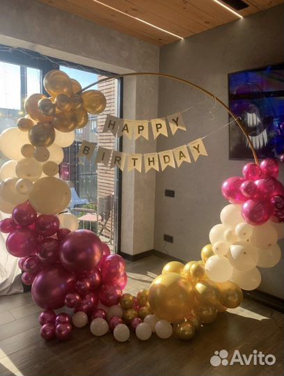 Оформление зала и фотозон воздушными шарами