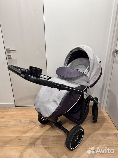 Коляска 2 в 1 эко кожа anex sport