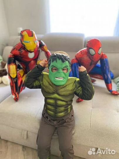 Детский костюм Халка, Супергерой, с мускулами