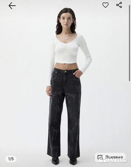 Джинсы бэгги черные Новые bershka