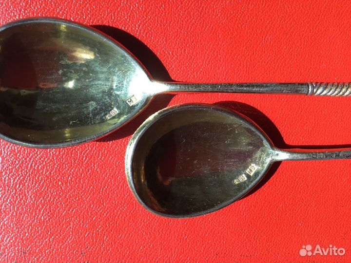 Русские серебряные ложки. Расписная эмаль