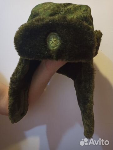 Шапка ушанка военная утепленная