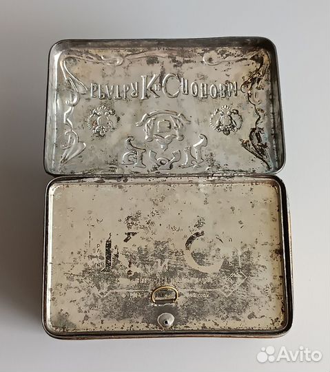 Жестяная коробка Чай Братья Поповы Москва Чайница