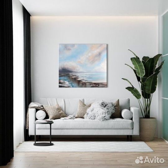 Большая современная картина маслом морской пейзаж