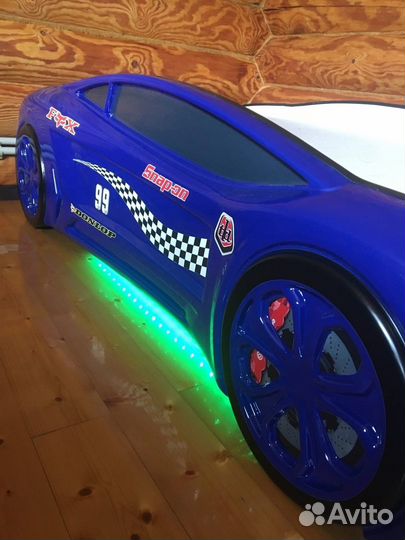 Кровать машинка Ламба Next синяя 2