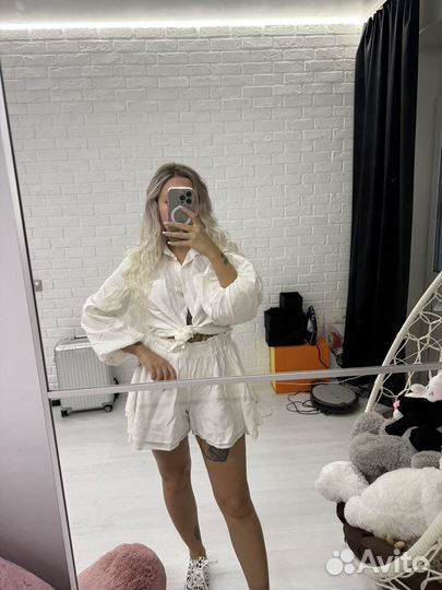 Комплект юбка шорты и рубашка