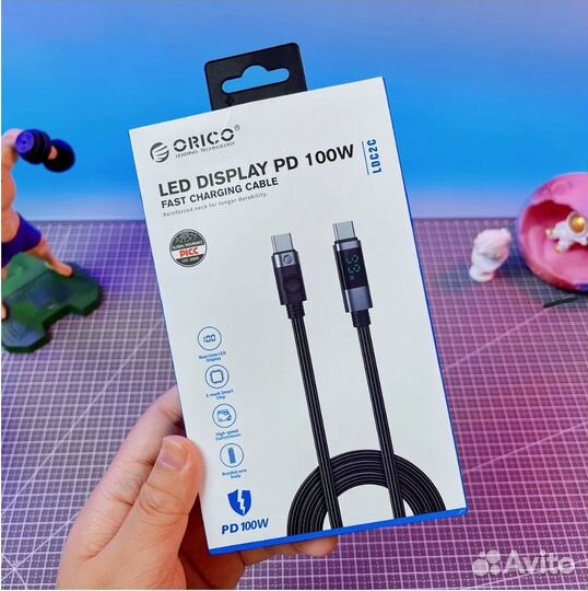 Кабель передачи данных Orico USB-C с LED-дисплеем