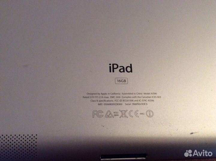 Планшет iPad 2 A1396 16GB