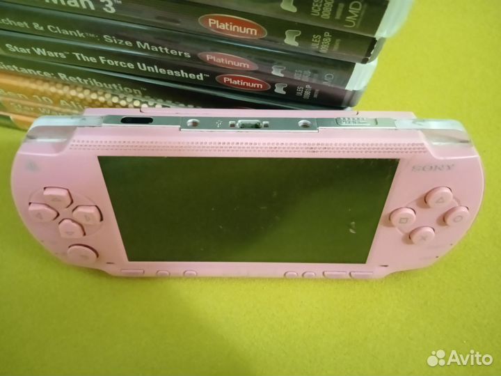 PSP Pink 1008 64Gb Розовая Прошитая, 10шт дисков