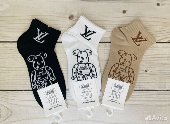 Носки женские Louis Vuitton 5 пар Мишка