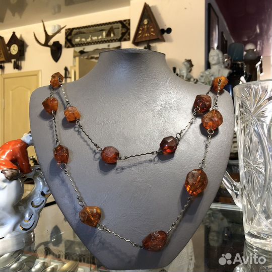 Колье янтарь