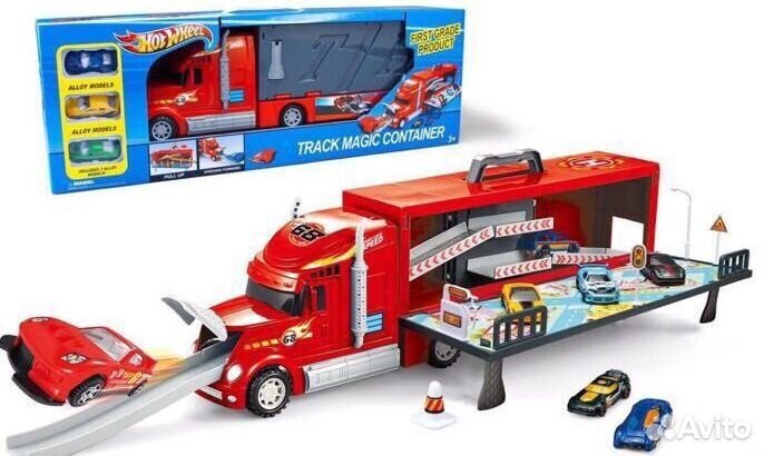 Автовоз Hot Wheels Track Magic Container + 3 машин