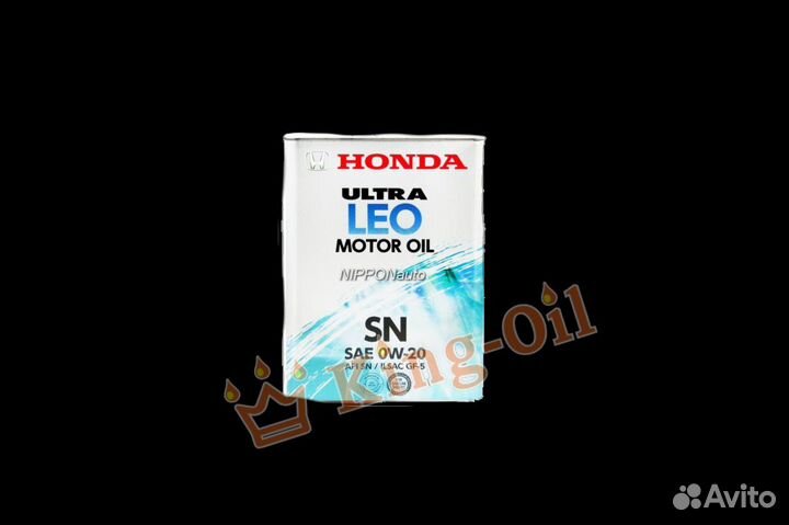 Моторное масло honda 0W-20 4 л