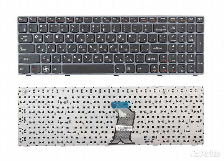 Клавиатура Lenovo G570, G770, Z560 с серой рамкой