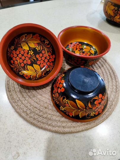 Посуда из дерева Хохлома