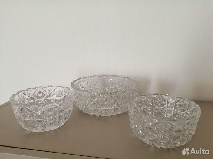 Хрусталь СССР. Вазы, салатники, рюмки, графины