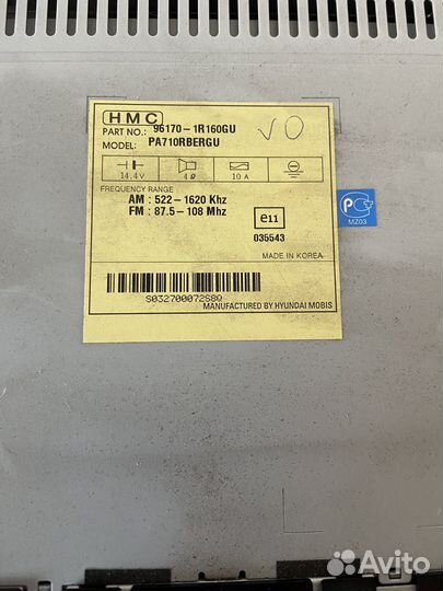 Магнитола штатная хендай солярис