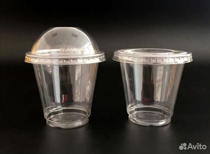 Стакан с купольной крышкой одноразовый / Фраппе