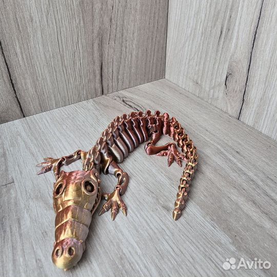 Скелет крокодил 3Д печать антистресс игрушка