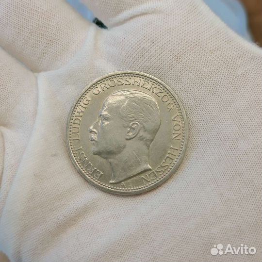 Серебро редка 3 марки 1910 Эрнст Людвиг Гессен