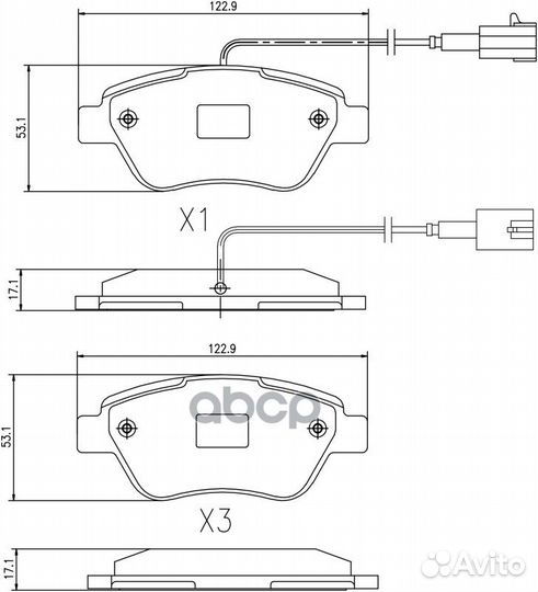 Комплект передних тормозных колодок, дисковый