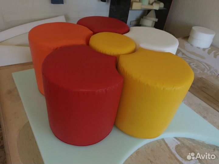 Пуфики в наборе Ромашка - 7 штук