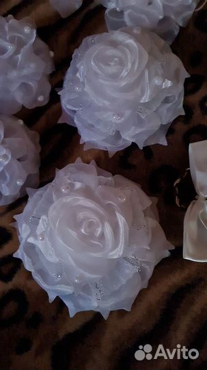 Банты для волос белые 20 шт