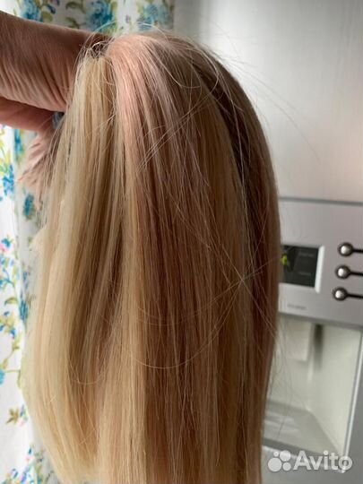 Волосы для наращивания блонд натуральные