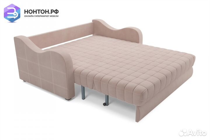 Диван аккордеон Барон №4 микровельвет бежевый