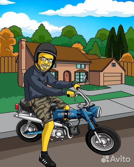 Портреты по фото в стиле Симпсонов / Рикки и Морти