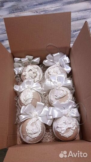 Ватная елочная игрушка