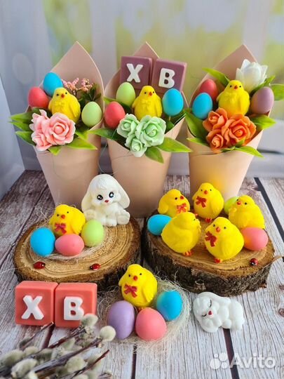 Мыло ручной работы Пасха Цыпленок Кролик Яичко