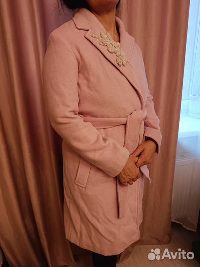 Пальто женское демисезонное 42 44 нежно розовое