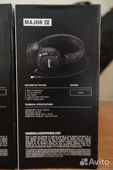 Marshall Major 4 IV Black Оригинал Наушники новые