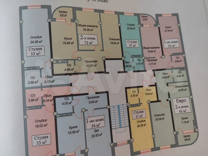 1-к. квартира, 53 м², 3/12 эт.