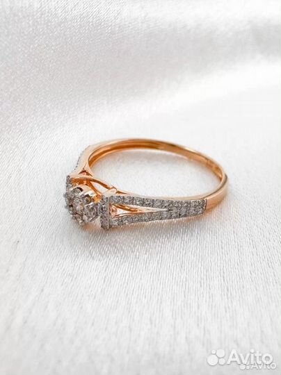 Золотое кольцо 585 с бриллиантами 1.40 гр