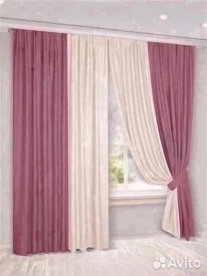 Шторы Мрамор Комби-Комплект Много расцветок