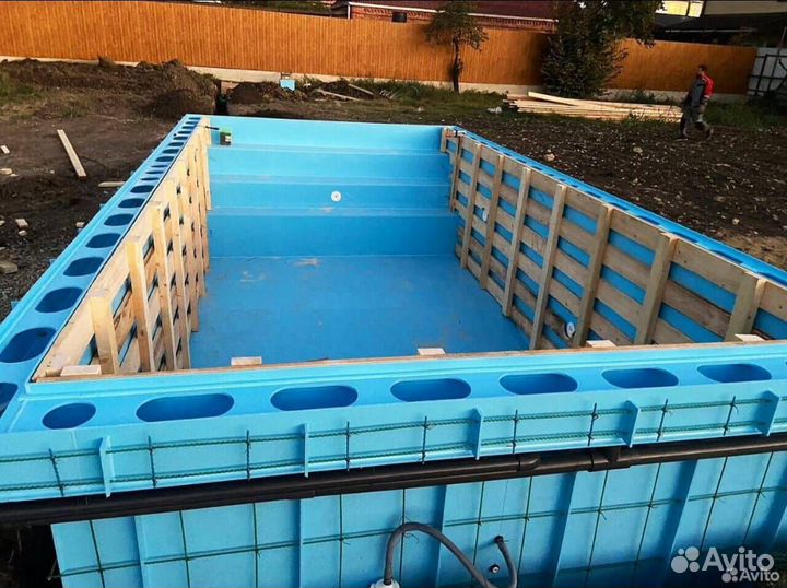Бассейн переливной 6x3 полипропиленовый