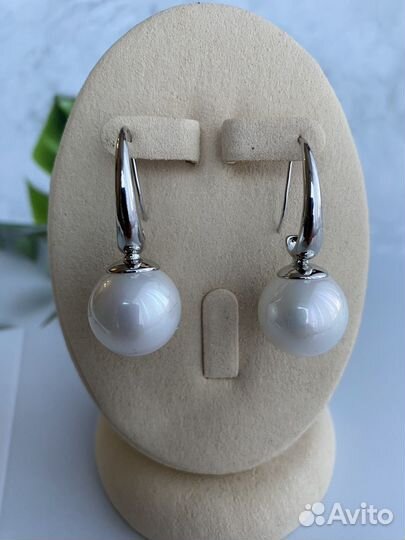 Серьги с крупным жемчугом